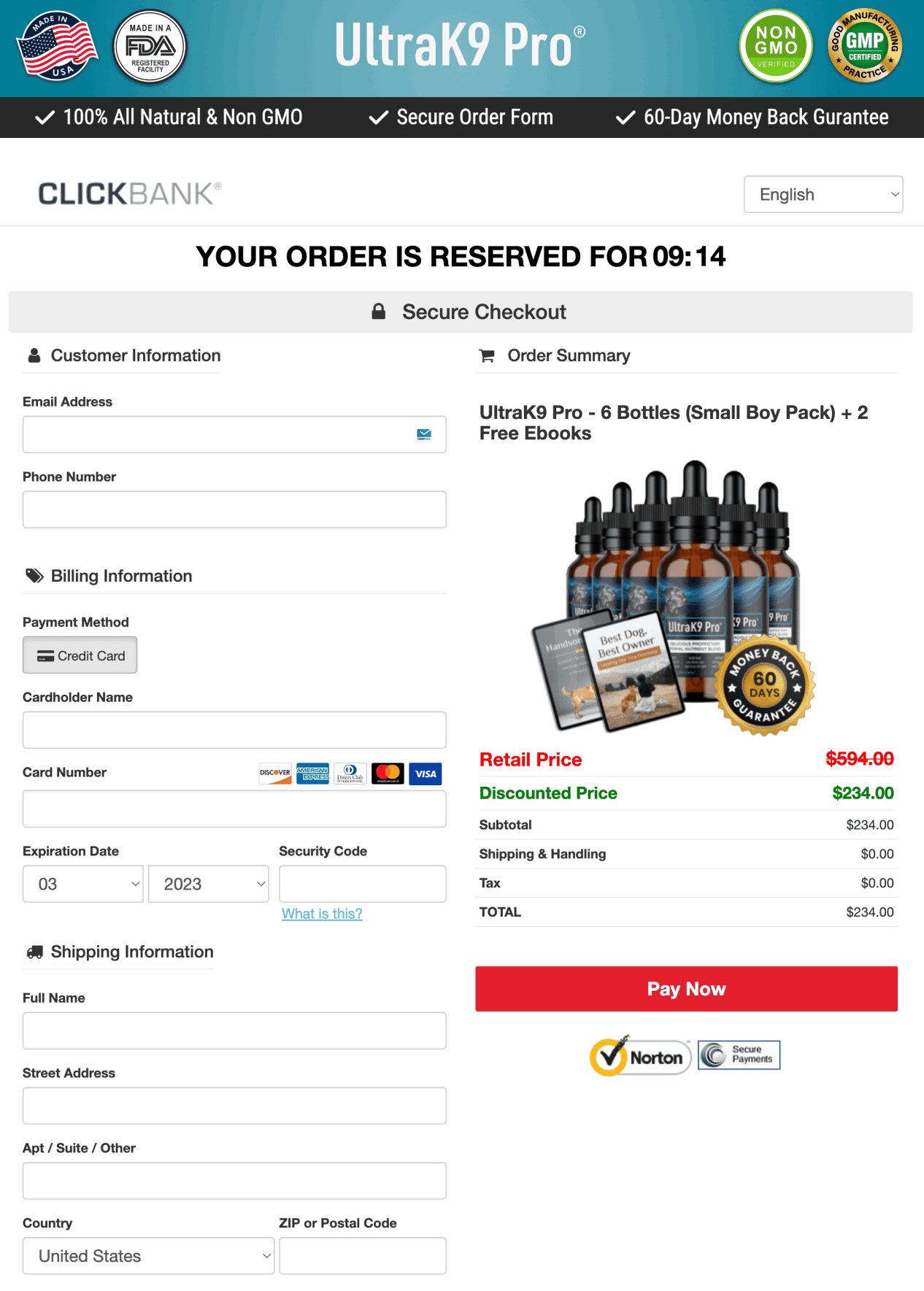 UltraK9 Pro order page